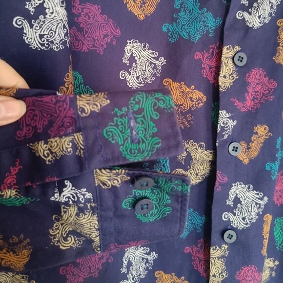 M🟣Henry Grethel Dark Purple Cotton Dress Shirt - Picture 6 of 8